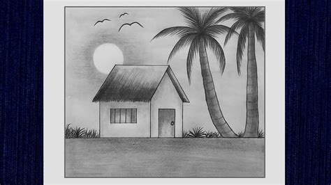 scenery drawings|Village Scenery Drawing Tutorial .